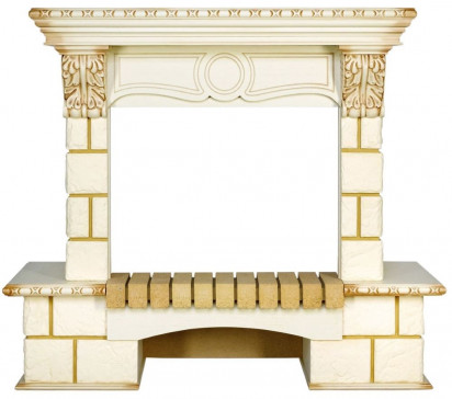 Портал Royal Flame Pierre Luxe Шампань / Слоновая кость с патиной Портал Royal Flame Pierre Luxe Шампань / Слоновая кость с патиной