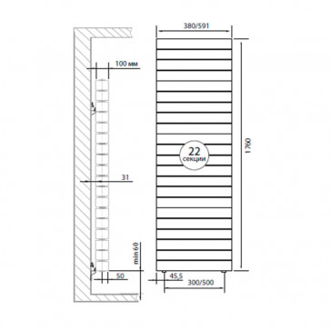 Радиатор Royal Thermo PianoForte Tower Silver Satin - 22 секц. Радиатор Royal Thermo PianoForte Tower Silver Satin - 22 секц.